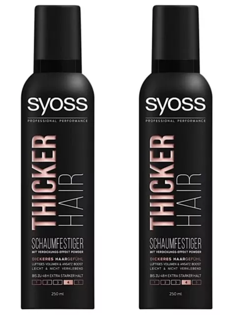 ✅ Syoss Thicker Hair Schaumfestiger Extra starker Halt Haarstyling 2x 250ml ✅