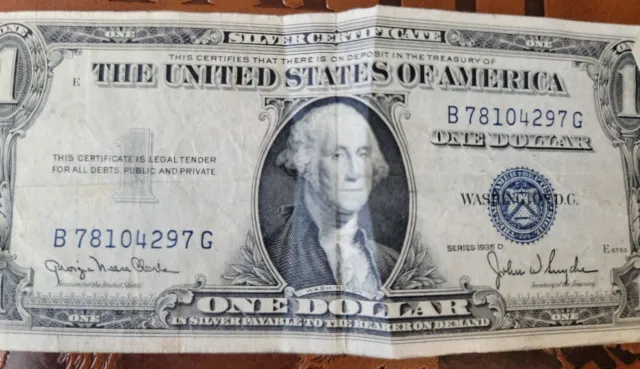 Consecutive 1935 One Dollar Blue Seal Note Silver Certificate Bill $1 Sequential