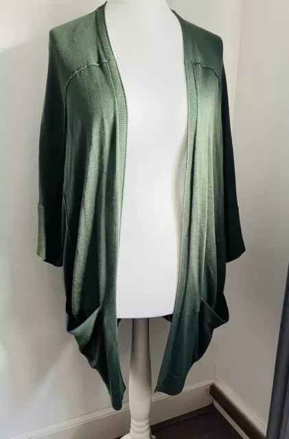 Next Green Fine Knit Cardigan Size L Worn Once