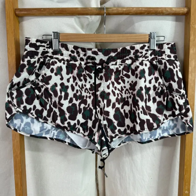 The Upside Running Shorts Womens Small Brown Animal Print Low Rise Mini