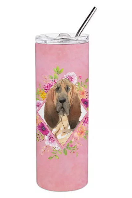 Bloodhound Pink Flowers Stainless Steel 20 oz Skinny Tumbler CK4259TBL20