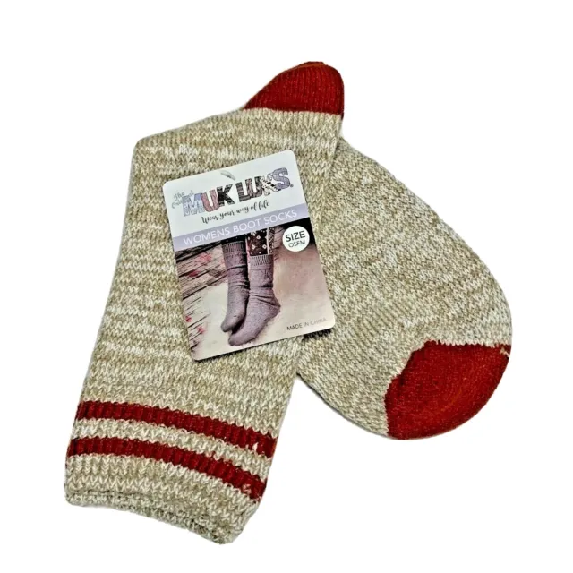 Muk Luks boot socks womens one size fits most tan soft comfy holiday gift ready