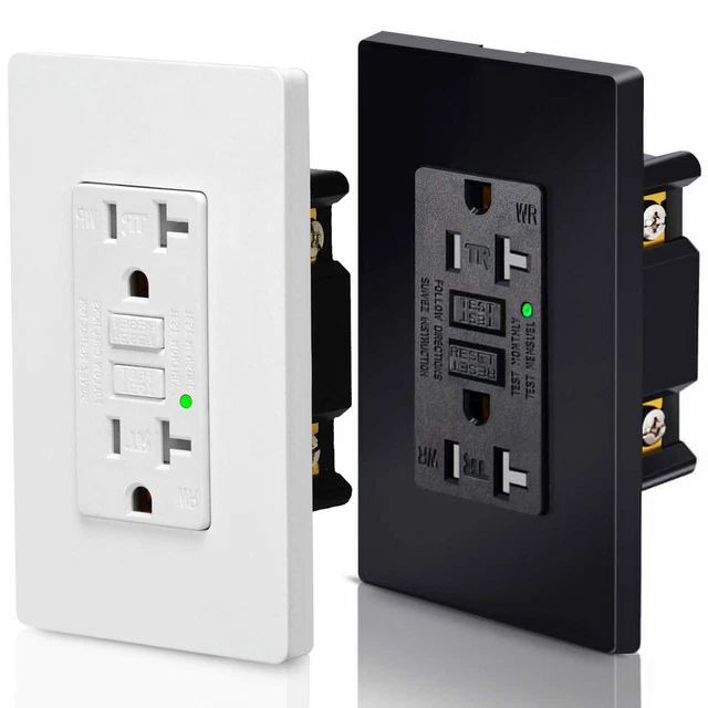 15 AMP 20 Amp GFCI Outlet TamperResistant Receptacle Plug for Kitchen