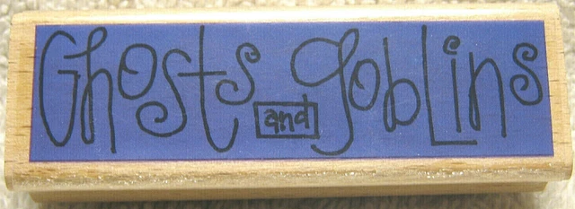 Studio G Ghosts And Goblins 1" X 3" Halloween Rubber Ink Stamp Kolette Hall 2007