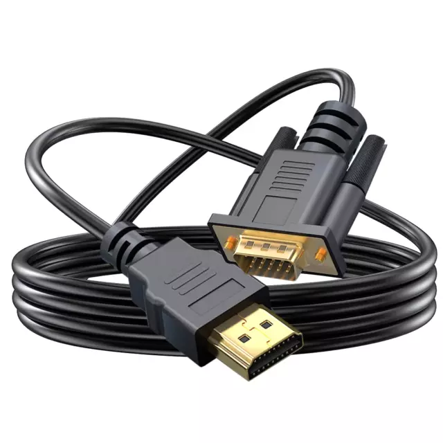 3.3Ft/1M HDMI to VGA, Gold-Plated HDMI to VGA Cable (Male to Male) Compatible...