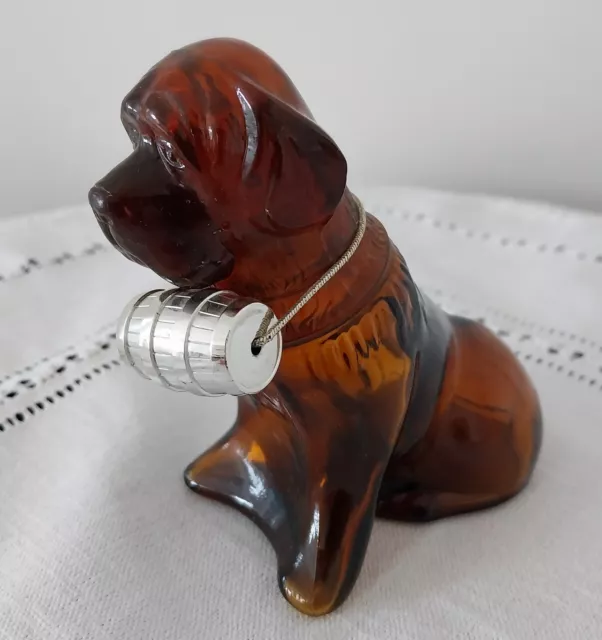 Ancien FLACON PARFUM AVON EN FORME DE CHIEN SAINT BERNARD AVEC SON TONNEAU