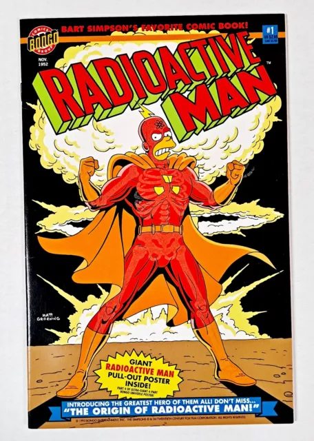 Radioactive Man #1 Bongo Comics 1993 Glow In Dark Poster Intact