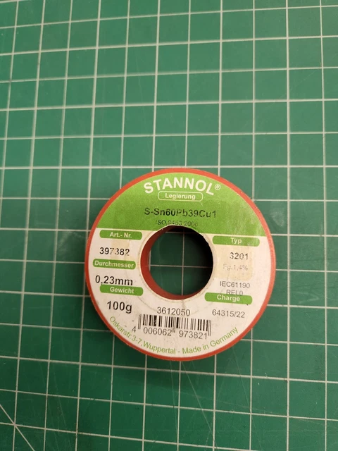 STANNOL - 397382 - Stannol Wire, 0.23mm Solder, 183°C Melting Point (100g)