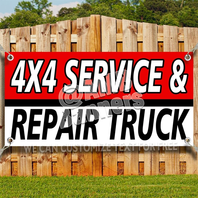 4X4 SERVICE & REPAIR TRUCK Advertising Vinyl Banner Flag Sign Many Sizes USA