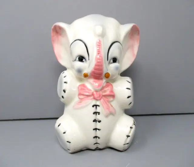 Vintage Elephant Coin Piggy Bank Ceramic Kitschy Cute