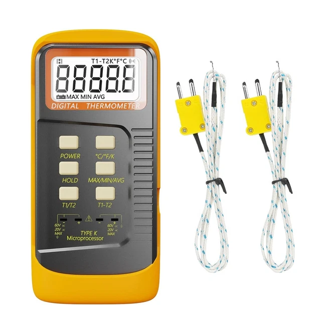 Thermomètre Numérique TECPEL DTM‑305 – Sonde Type K – Plage ‑50°C à 1300°C – Précision Et écran LCD Clair