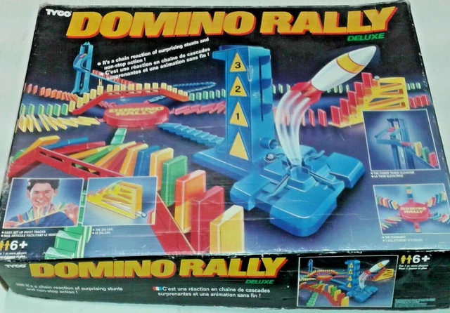 PRESSMAN/ TYCO DOMINO Rally Deluxe Set Vintage 1989 Boxed Retro Same ...