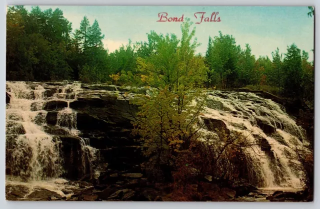 Postcard Michigan Upper Peninsula Bond Falls