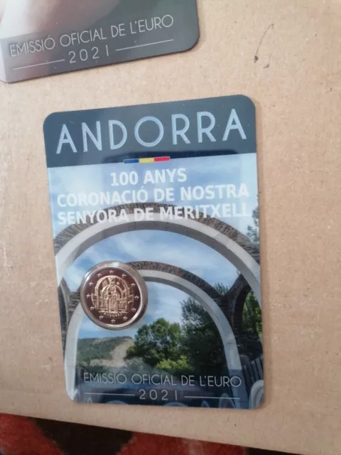 Beide ANDORRA 2 EURO COINCARD der Gedenkmünzen 2021+Original wie ausgegeben+Rar! 3