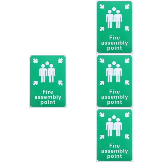 FIRE ASSEMBLY POINT plaque Fire Assembly Point Sign Aluminum Emergency ...