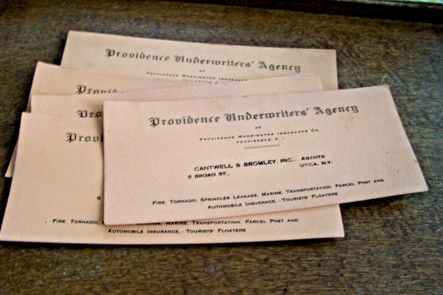5- Providence Underwriters' Agency Blotters-Cantwell & Bromley- Utica, Ny