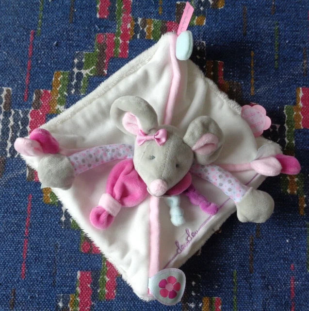 Up/  Doudou Et Compagnie Plat Souris Pearly Rose Blanc Dc 2978 Kom 9