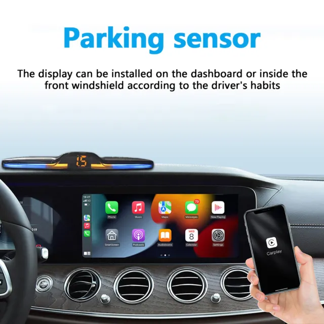 4 Parking Black Sensors LED Car Backup Reverse Rear Radar System Alert Alarm Kit 2