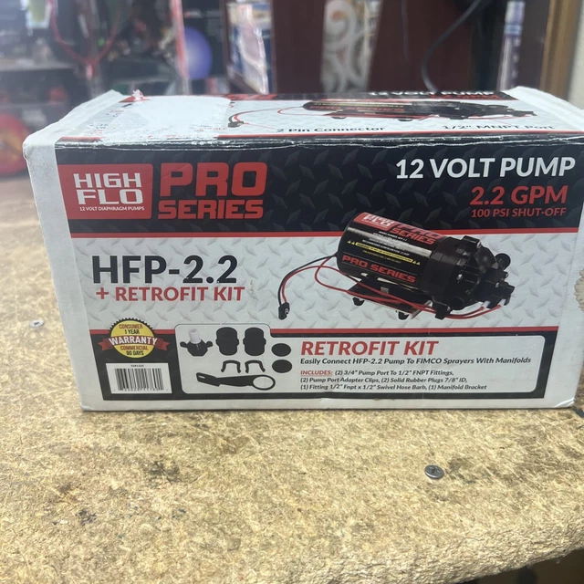 Fimco 5281326 High-Flo Pro 12V Diaphragm Pump – 4.0 GPM, 45 PSI For Sprayers