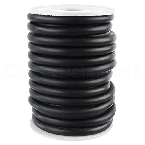 CleverDelights Solid Rubber Cord - 1/4" Diameter - 50 Feet - Buna 70 Duromete...