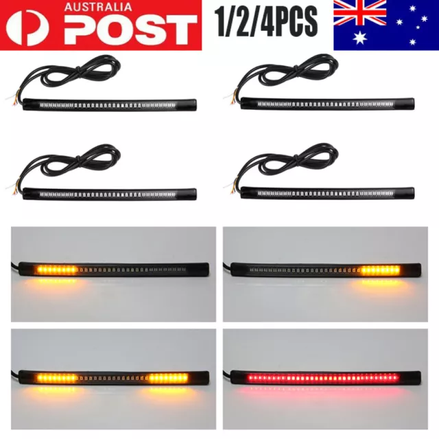 48 LED Motorcycle Light Strip Brake Tail Turn Signal Stop Light Flexible Lamp AU