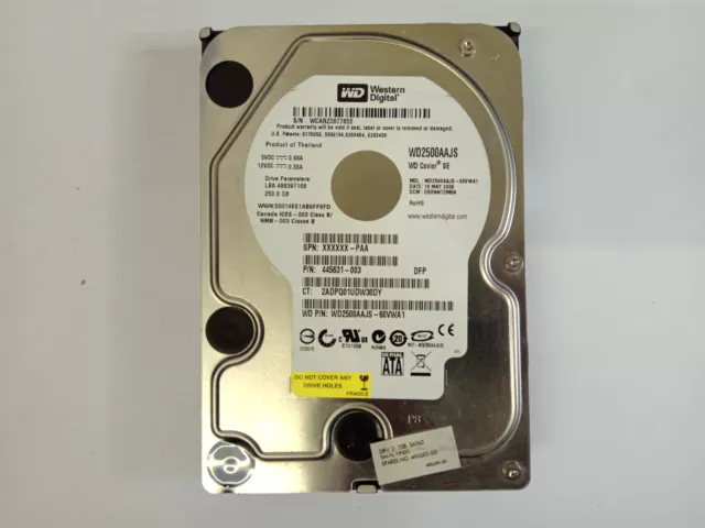 Western Digital WD Blue WD2500AAJS-60VWA1 250GB 3.5" Desktop Hard Drive SATA