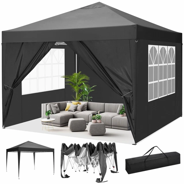 PAVILLON WASSERDICHT 3X3 Faltpavillon Pergolen Pavilon mit Seitenteilen