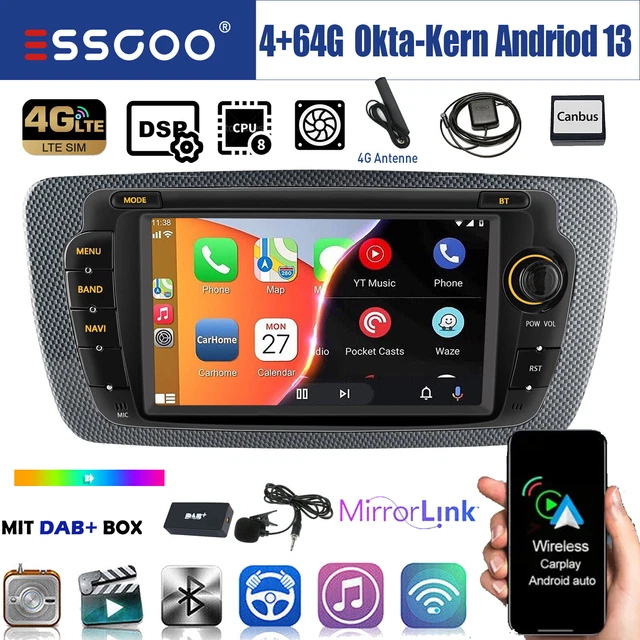 1DIN/360° Android 13 Carplay GPS Navi 4+64G JUNSUN, 10
