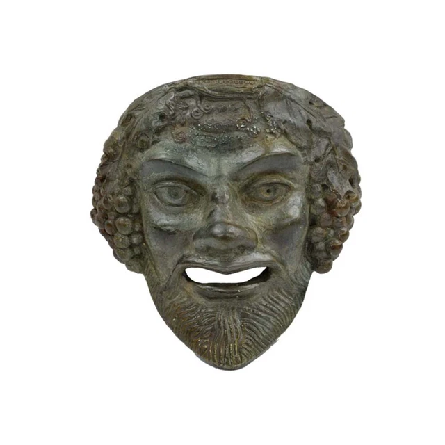 Dionysus Bacchus mask wall Sculpture Ancient Greek Handmade Plaster Statue 17cm