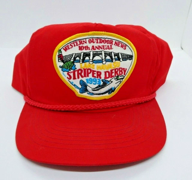 VINTAGE FISHING LAKE Havasu Striper Derby 1993 Classic Rope Hat 21.50