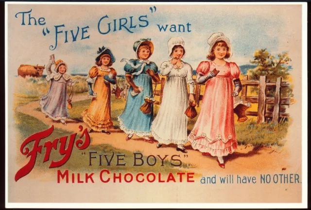 Modern Postcard: Vintage Frys Chocolate Advert (Mayfair, Ref CC550). Free Post