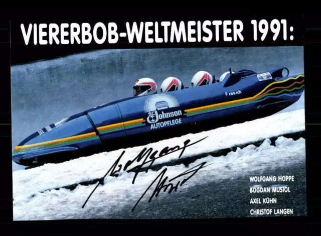 Wolfgang Hoppe Autogrammkarte Original Signiert Bobfahren + A 211380