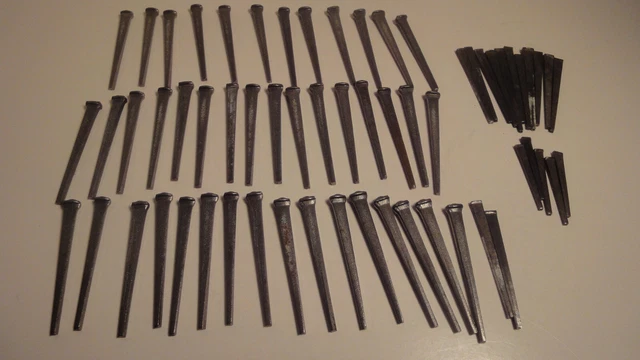 Vintage Lot of Over 60 Flat Head & Dome Head Nails 1.5" to 2.5"