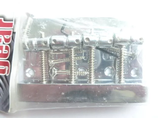 4-String Bass Guitar Bridge, Mounting Screws and allen key -- high mass - chrome