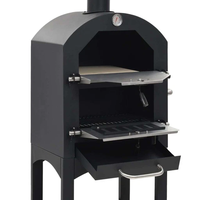 Four à pizza d'extérieur au charbon Pierre d'argile réfractaire vidaXL 4