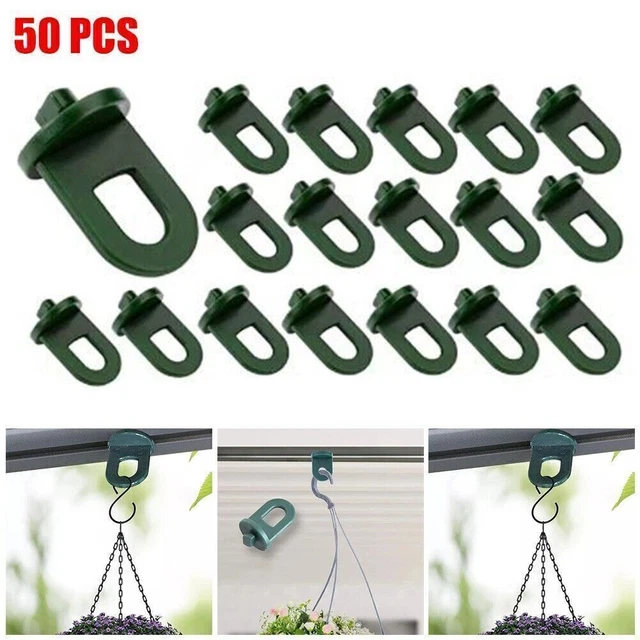 50PCS Greenhouse Clips Set Plastic Hanging Clips Support Hooks For Baskets Plant