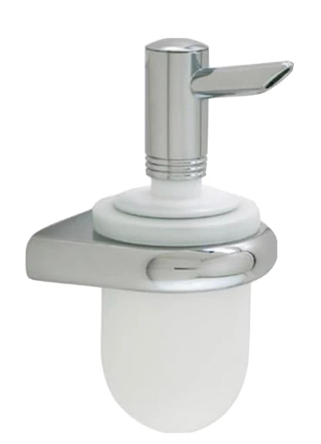 Hansgrohe Wall-Mounted Soap Dispenser with Frosted Glass Tumbler - Chrome