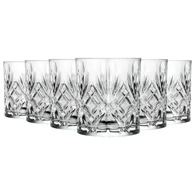 6x RCR Crystal 340ml Melodia Whisky Glasses Whiskey Tumbler Glassware Gift Set