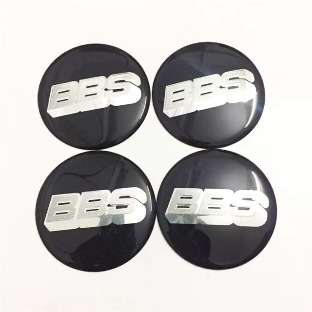 4x Für BBS Schwarz Felgensticker Aufkleber Nabendeckel Nabenkappen Emblem 70MM