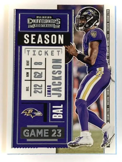 2020 Panini Contenders Ravens Lamar Jackson Football Card #93