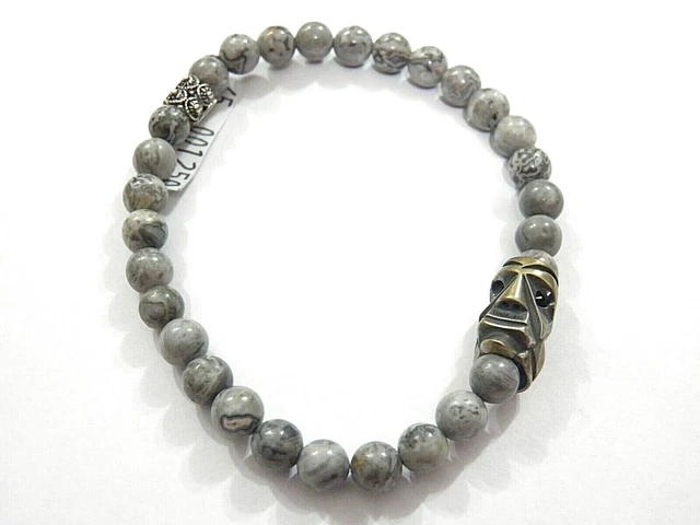 FILU&TRAMA Bracciale Unisex In Argento 800 Con Maschera Mamuthones - Artigianato Sardo, Cordino Regolabile - 2