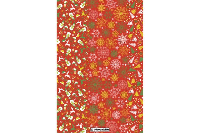 Papel Decopatch Ref 585 - Paquete de 20 árboles de Navidad y muñecos de nieve (381 x 305 mm)