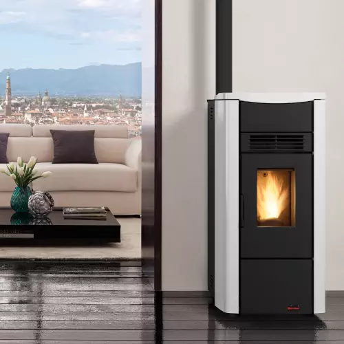 La Nordica Extraflame Poêle à Granulés Giusy Plus Evo 9,1kW Can. Blanc pour 230