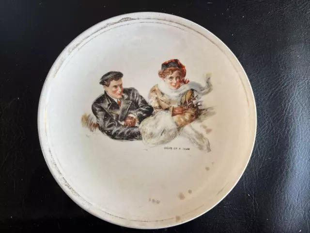 Advertising Wiilliams plate antique Dresden Signs Of Thaw Barbee grocer Welsh LA