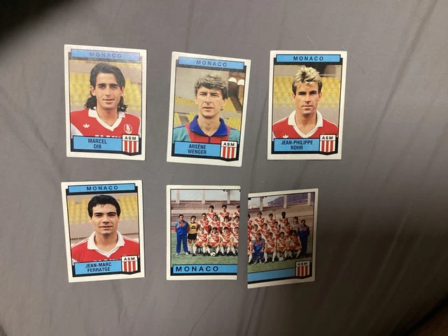 Carte Panini Football 1988 - AS Monaco - Wenger, Rohr, Dib, Ferratge
