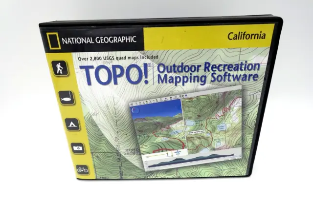 Topo National Geographic California USGS Topographic 2800 Maps Outdoor 10 CD Rom