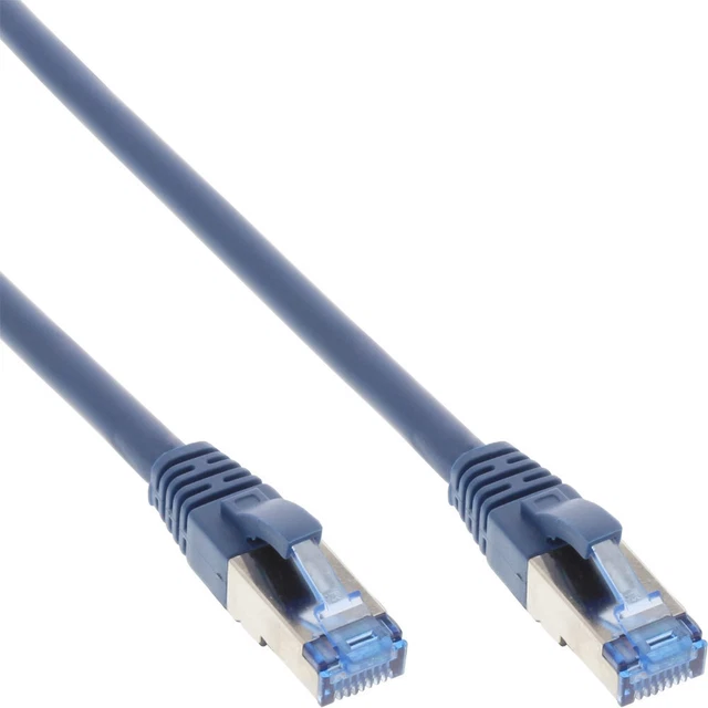 InLine® Patchkabel Cat.6A, S/FTP (PiMf), halogenfrei, 500MHz, blau, 0,5m
