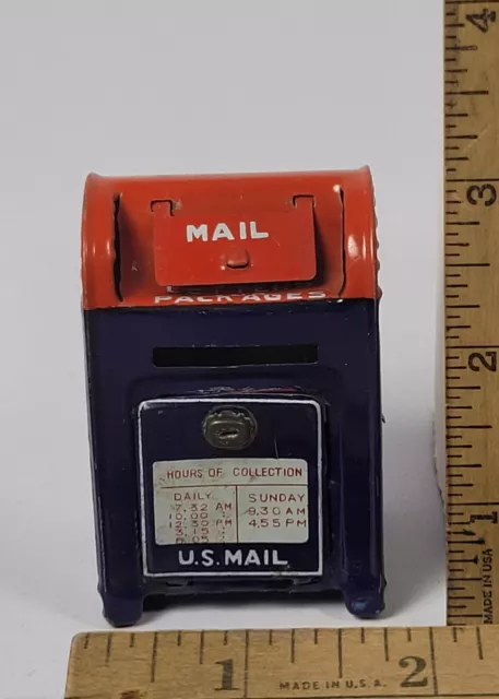 U.S. Mail Mailbox Coin Bank Rare Vintage Tin Japan