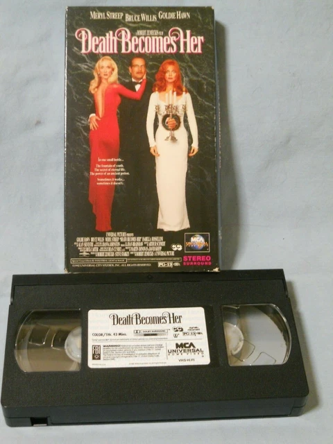 DEATH BECOMES HER (VHS, 1993) Goldie Hawn Meryl Streep Bruce Willis $4. ...