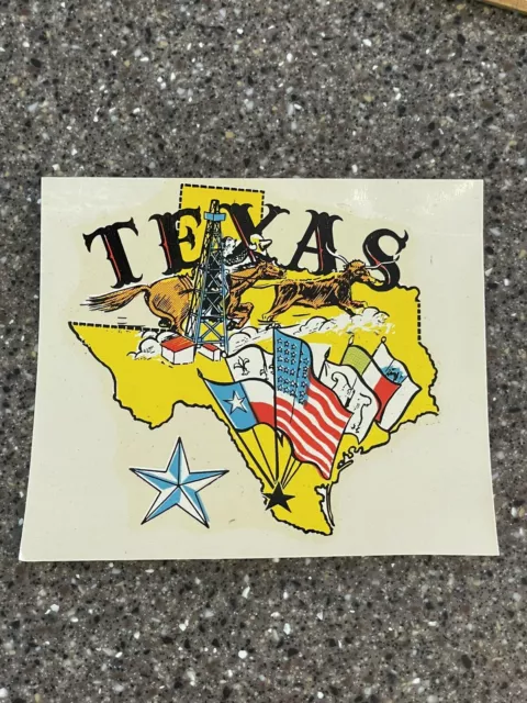 Vintage Texas Decal Water Transfer George Rose Co. 1960’s Cowboy Six Flags RARE